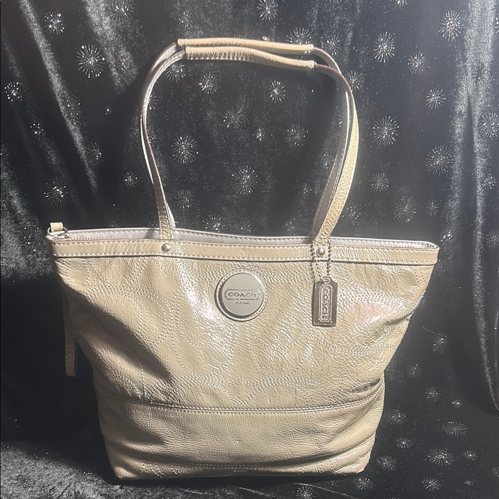 Coach Gray Leather Tote Bag